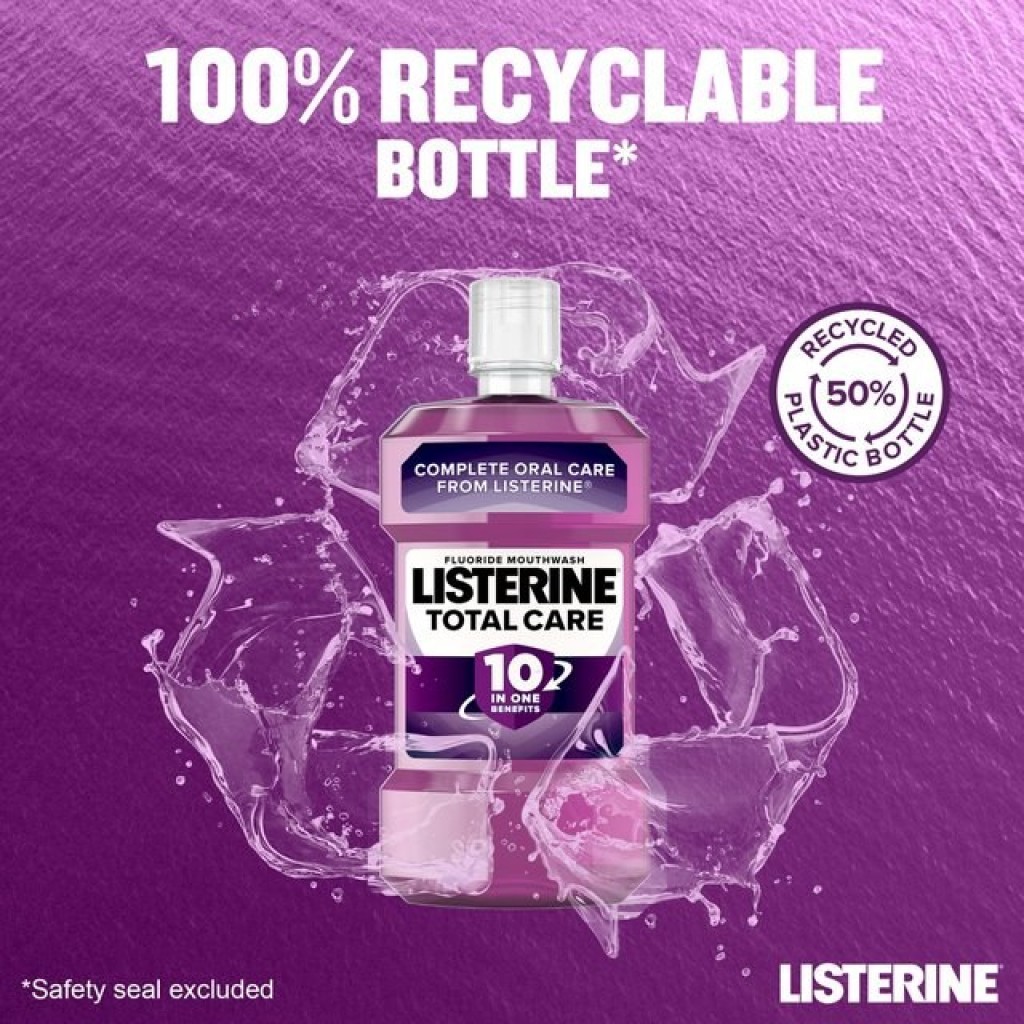 Listerine Total Care with Fluoride Mouthwash 750ml. Pack 2