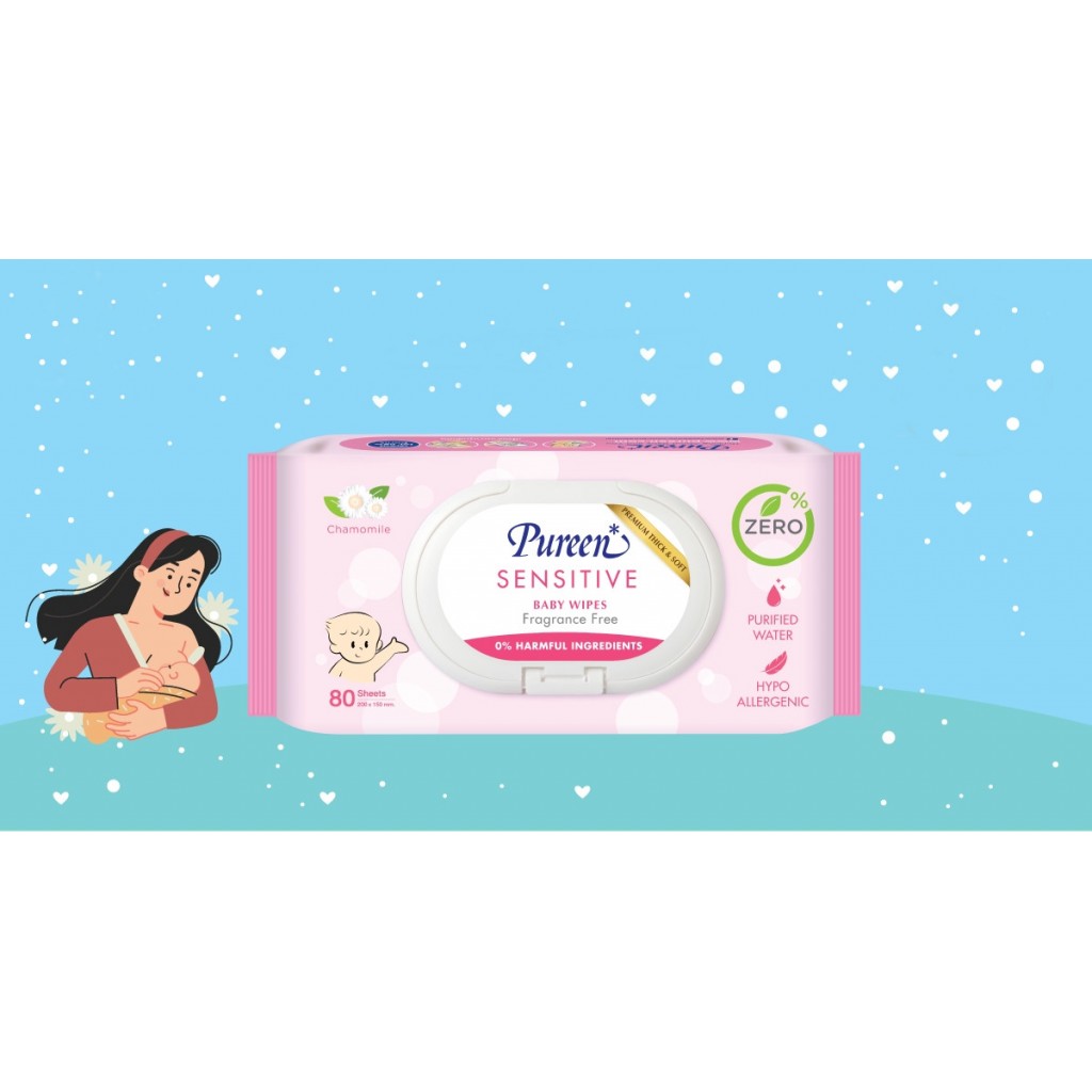 Pureen Baby Wipes Sensitive 80sheets