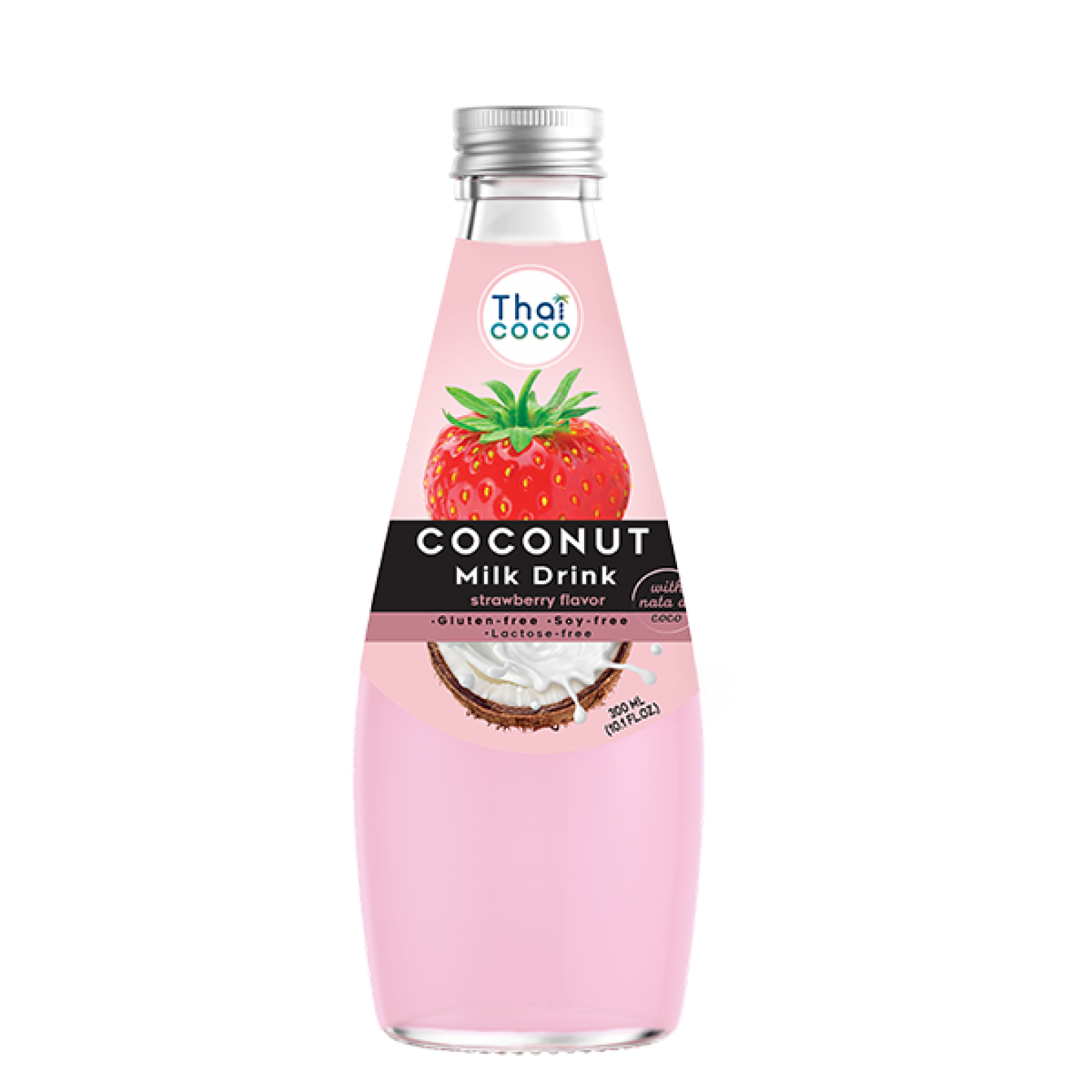 Coconut milk drink Strawberry flavor with Nata de coco 300 ml