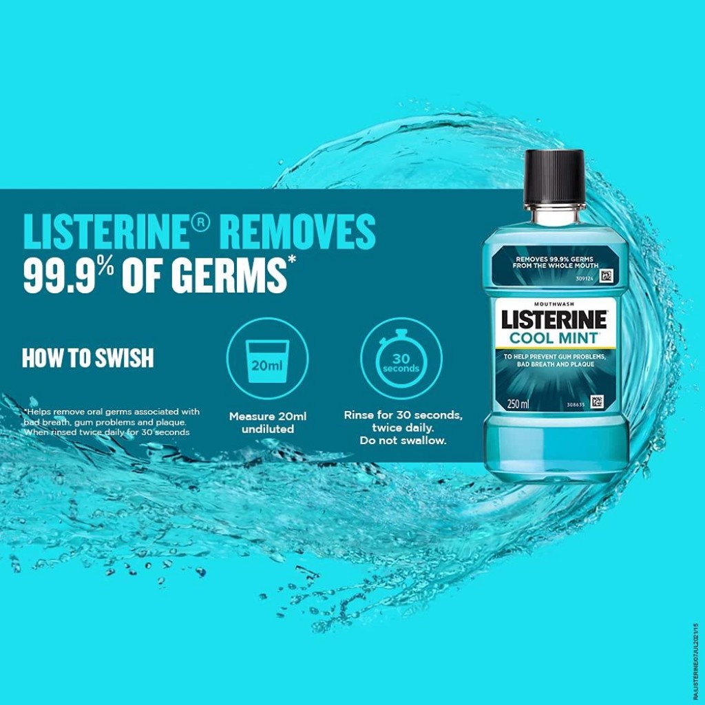 Listerine Coolmint Zero Mouthwash 750ml. Pack 2