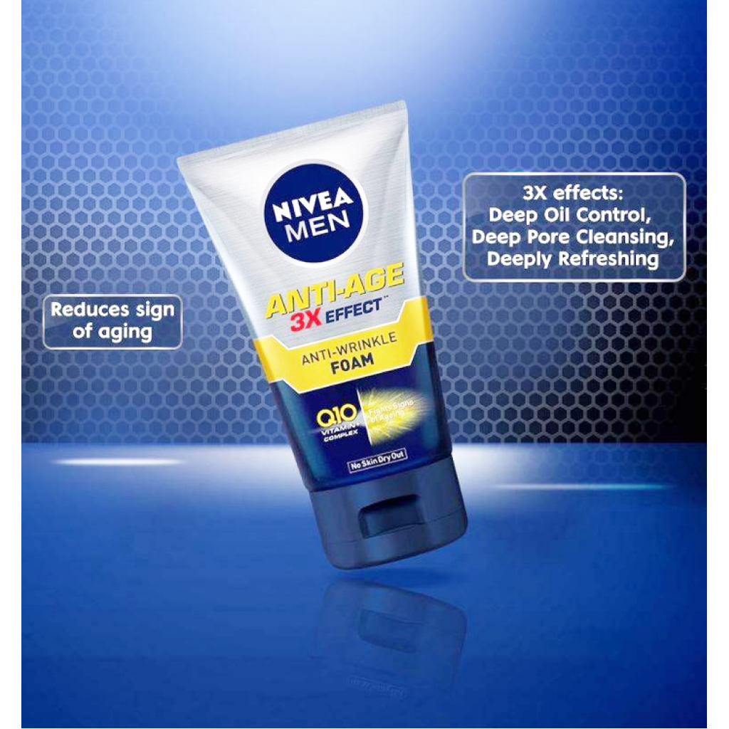 Nivea for Men Age Revitalizing Q10 Facial Foam 100ml.