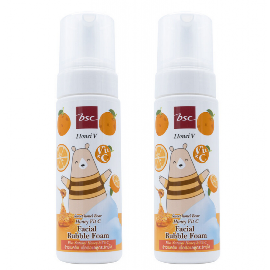 Honei V BSC Sweet Honey Vit C Bubble Foam 160ml.Pack 2