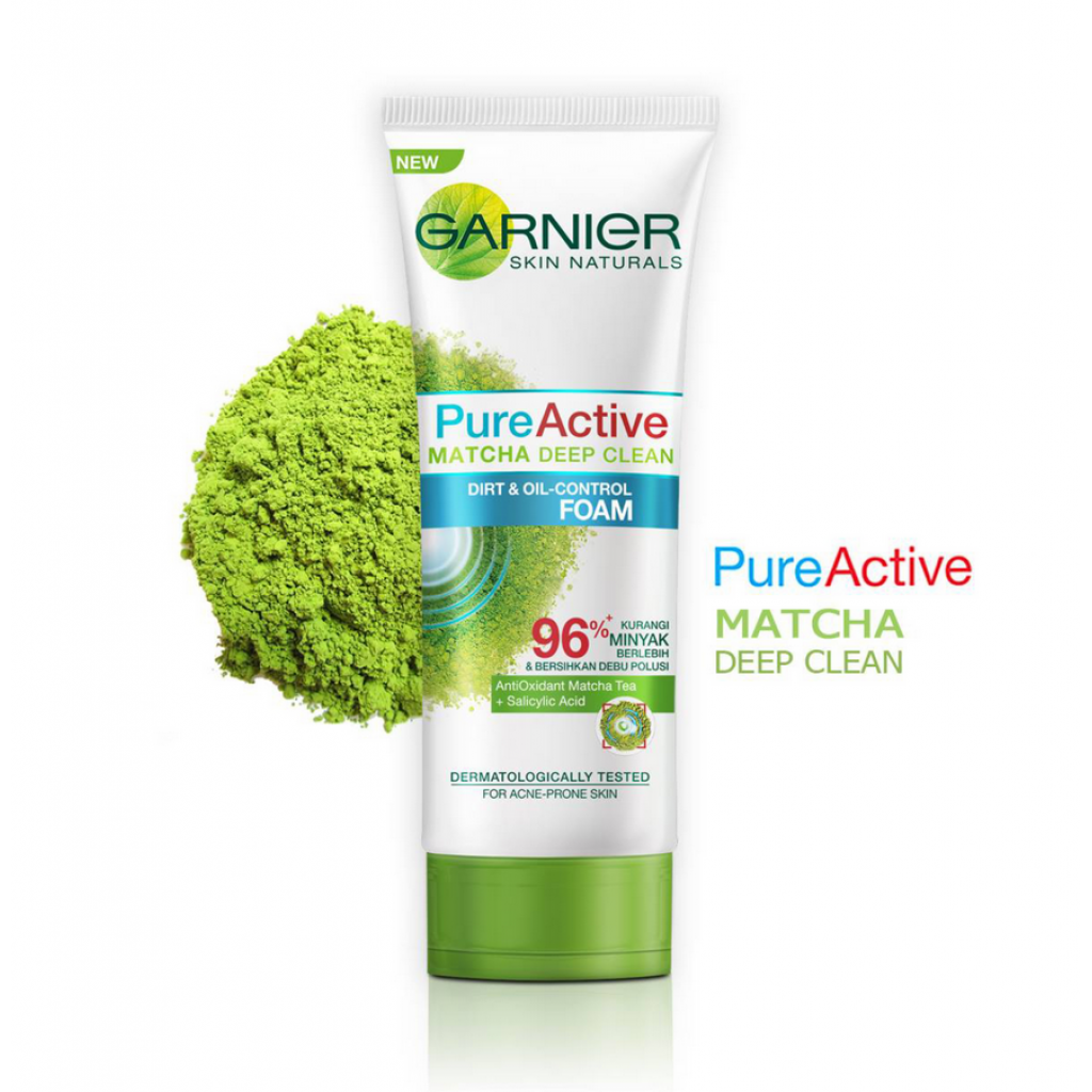 Garnier Pure Active Matcha Detox Facial Foam 100ml.