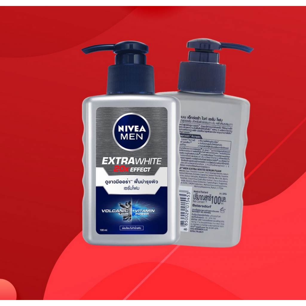 Nivea Men Serum Mud Foam Extra White 100ml.