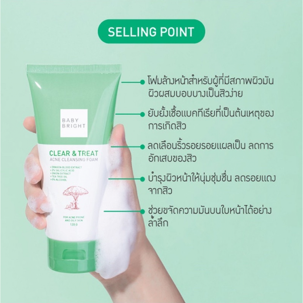 Baby Bright Facial Cleanser Clear and Treat Acne Aid 120g.