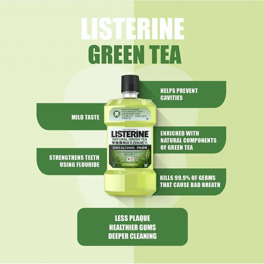 Listerine Natural Green Tea Mouthwash 750ml.