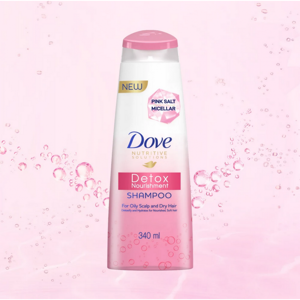 Dove Nutritive Solutions Detox Nourishment Pink Salt Moisture Shampoo 330ml.