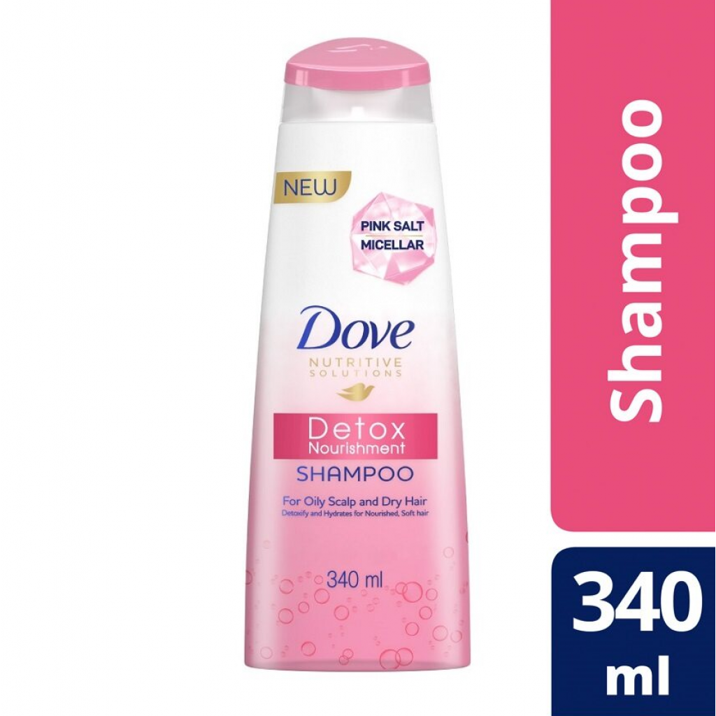 Dove Nutritive Solutions Detox Nourishment Pink Salt Moisture Shampoo 330ml.