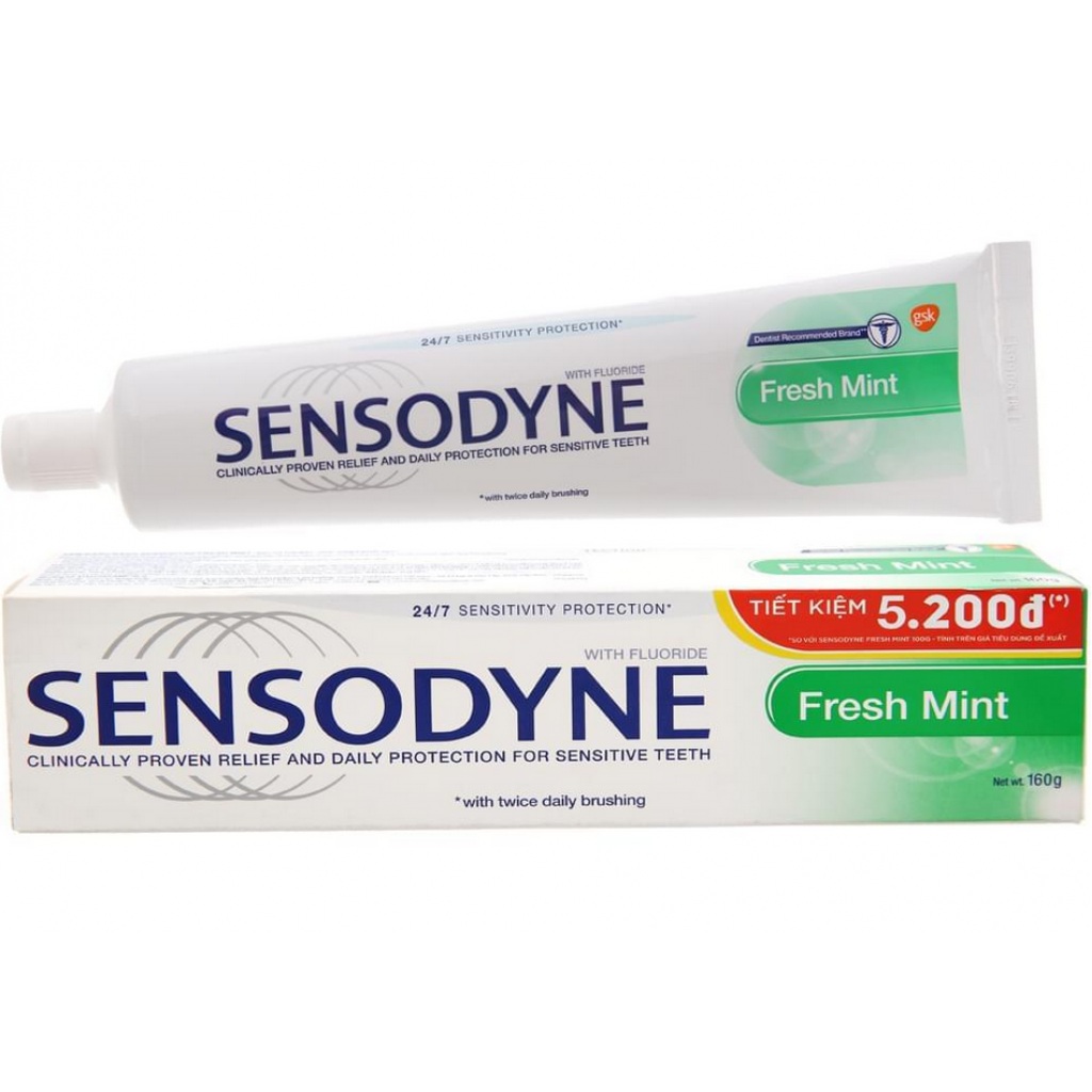 Sensodyne Fresh Mint Toothpaste 160g.