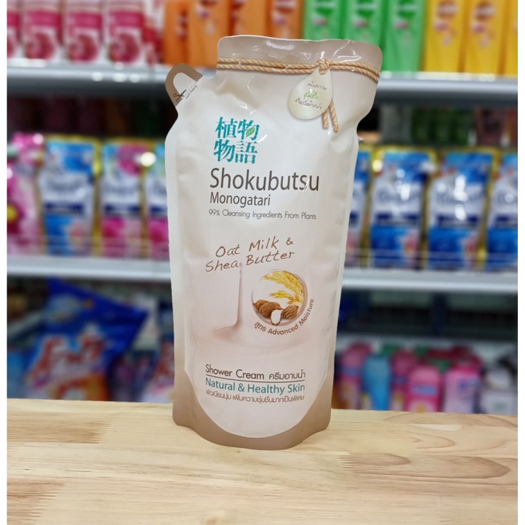 Shokubutsu Oat Milk and Shea Butter Shower Cream Refill 500ml.