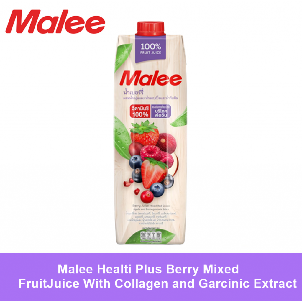 Malee Healti Plus Berry Mixed FruitJuice With Collgen and GarcinicExtract 1ltr.