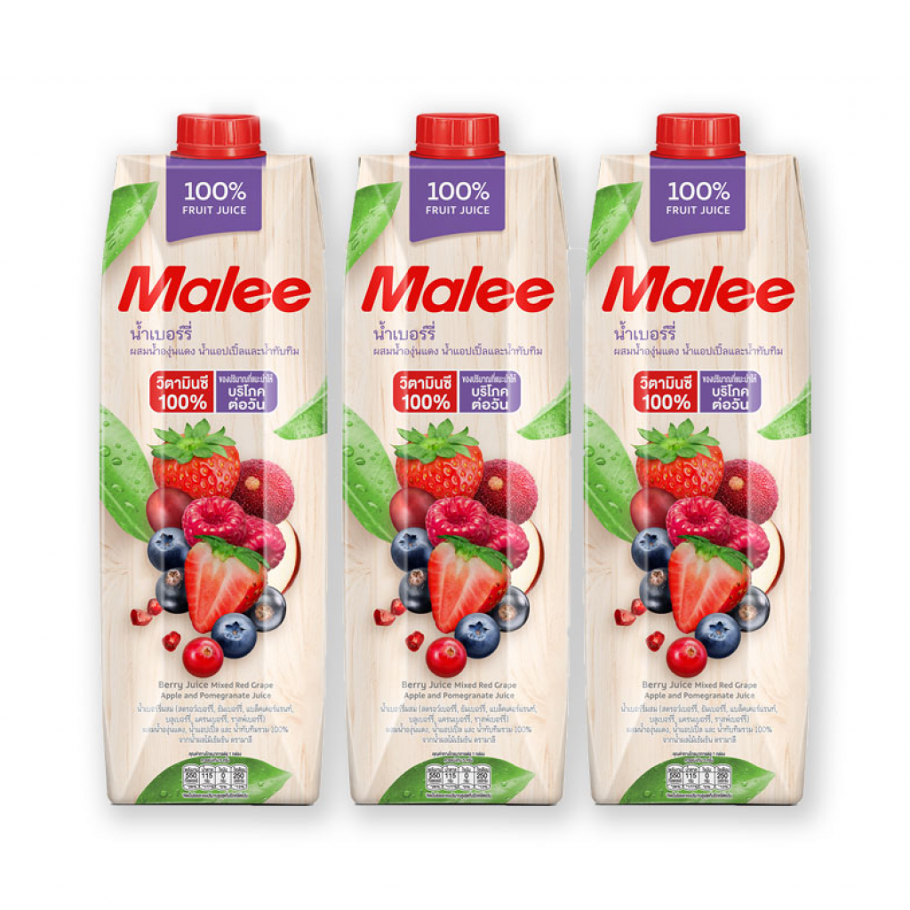 Malee Healti Plus Berry Mixed FruitJuice With Collgen and GarcinicExtract 1ltr.