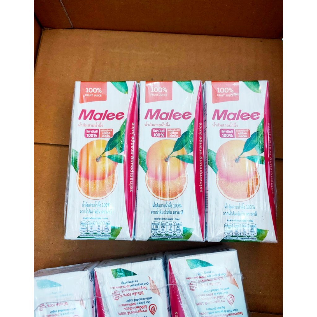 Malee Orange Juice 200ml. Pack 3