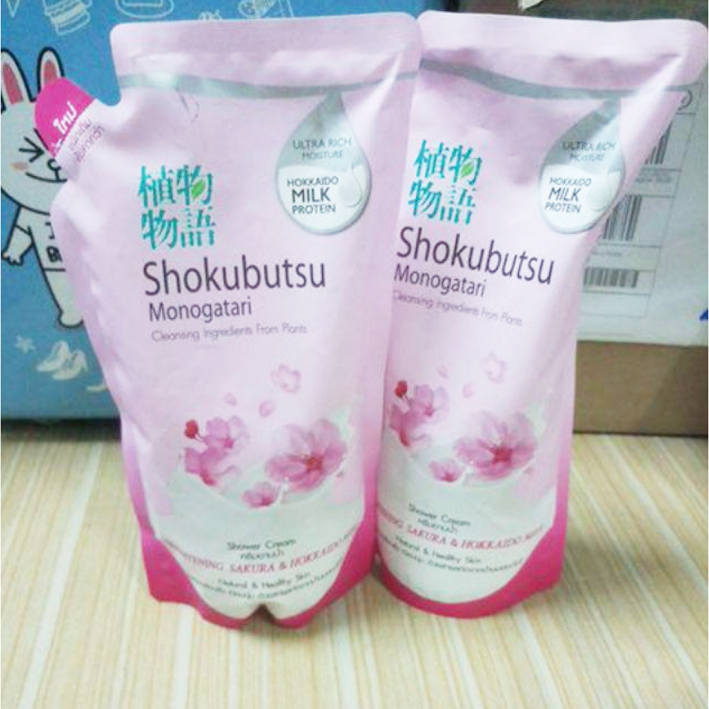 Shokubutsu Brightening Sakura and Hokkaido Milk Bath 500ml.