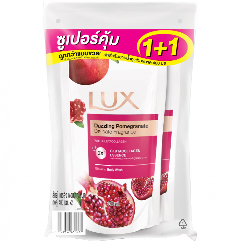 Lux Shower Cream Dazzling Pomegranate Refill 400ml.