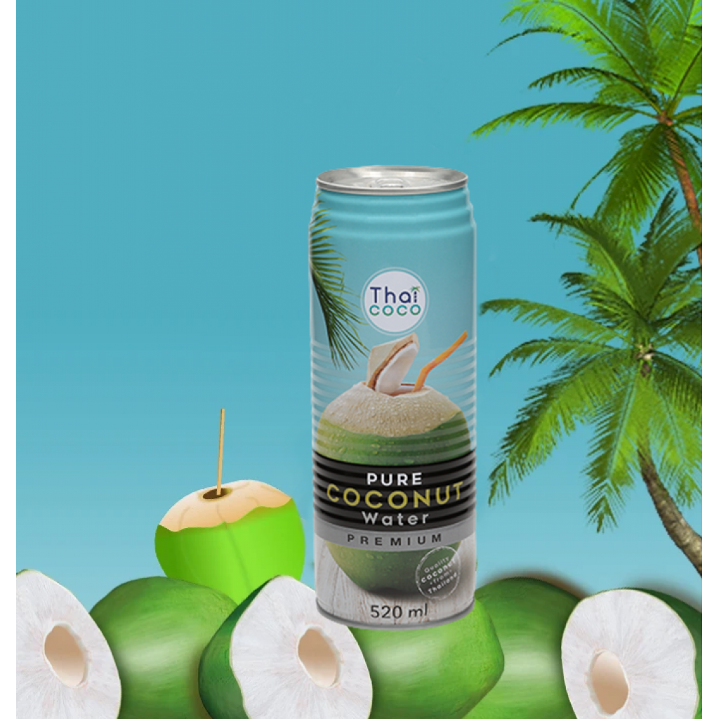 Canned coconut water with pulp 520 ml