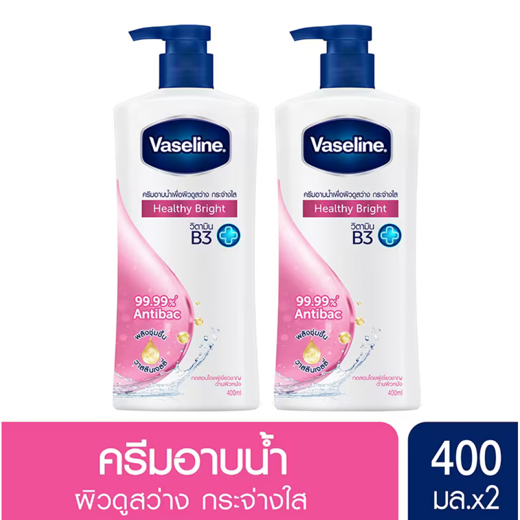 Vaseline Body Wash Healthy Bright 400ml. Pack 2