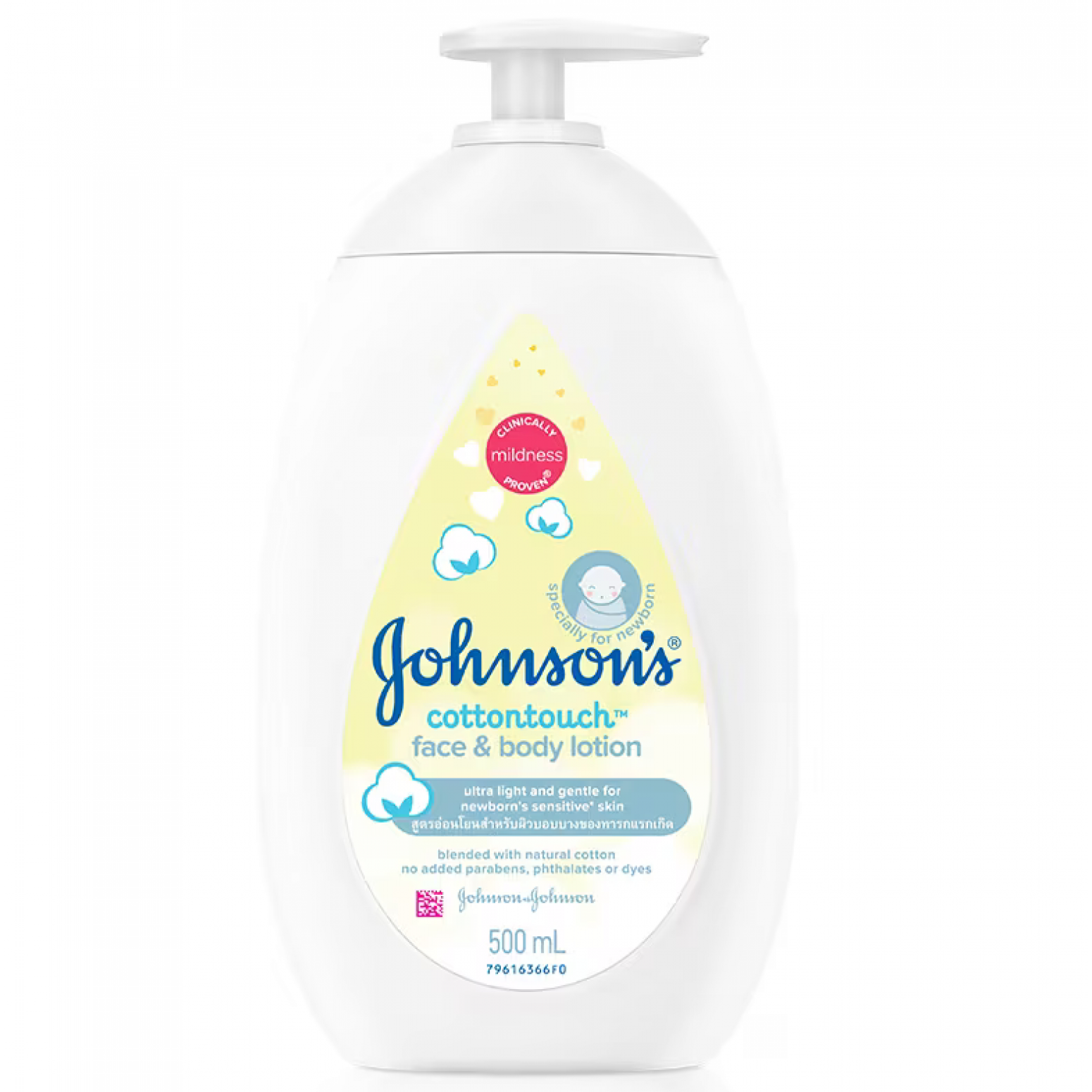 Johnsons Cotton Touch Face and Body Lotion 500ml.