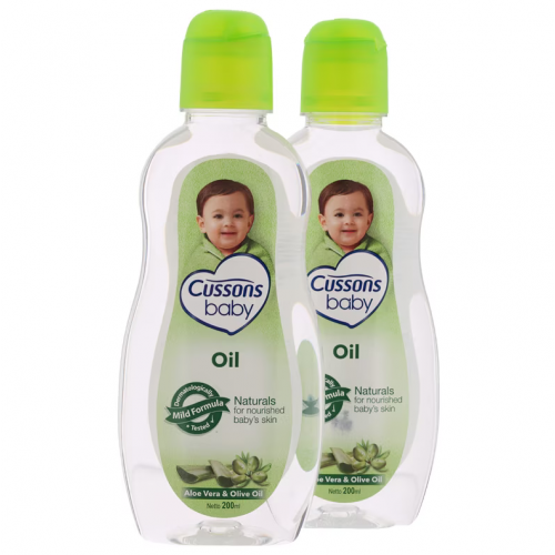 Cussons Baby Oil Green 200ml.Pack 1Free 1