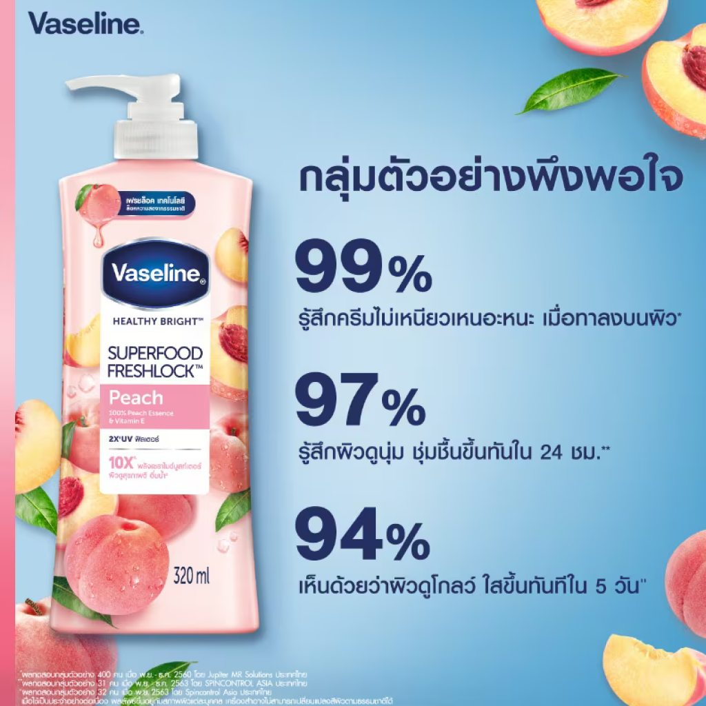 Vaseline Superfood Freshlock Peach Lotion 320ml