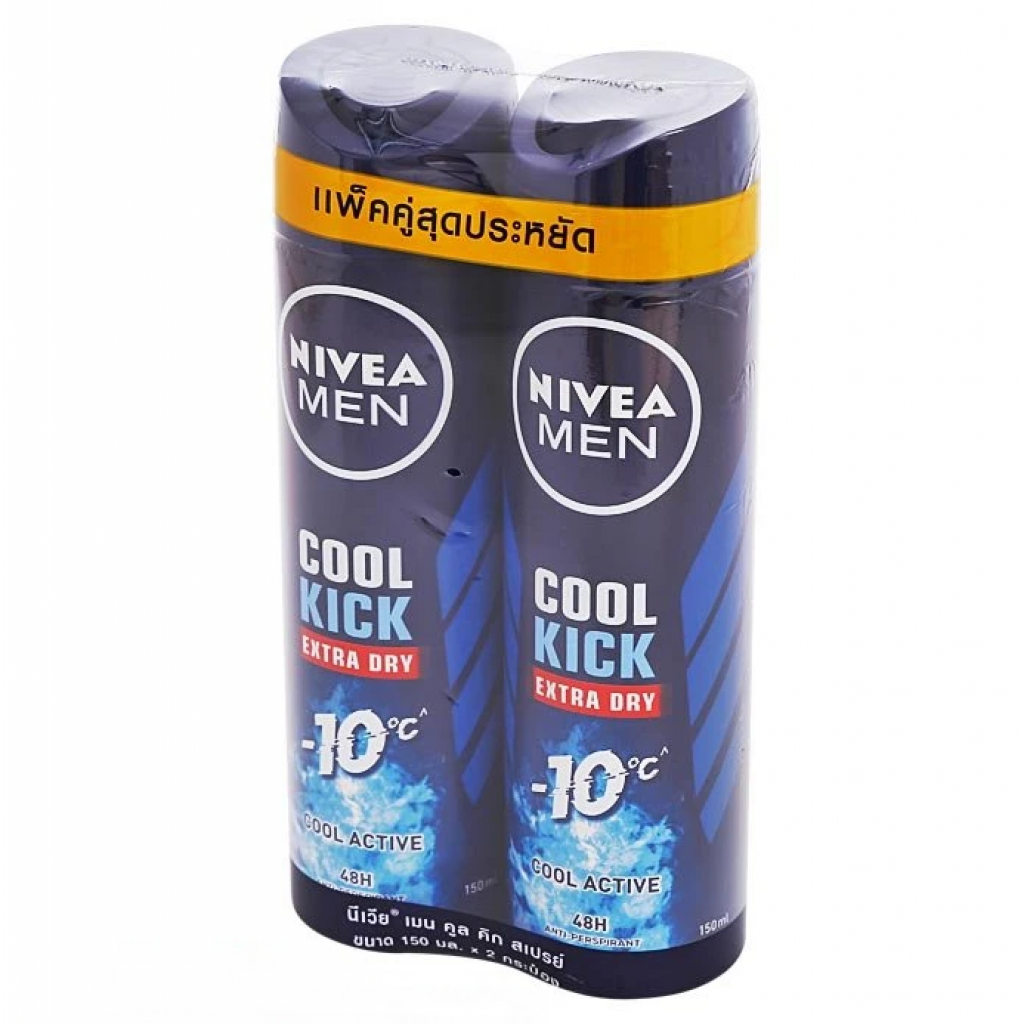 Nivea Men Cool Kick Deodorant Spray 150ml. Pack 2