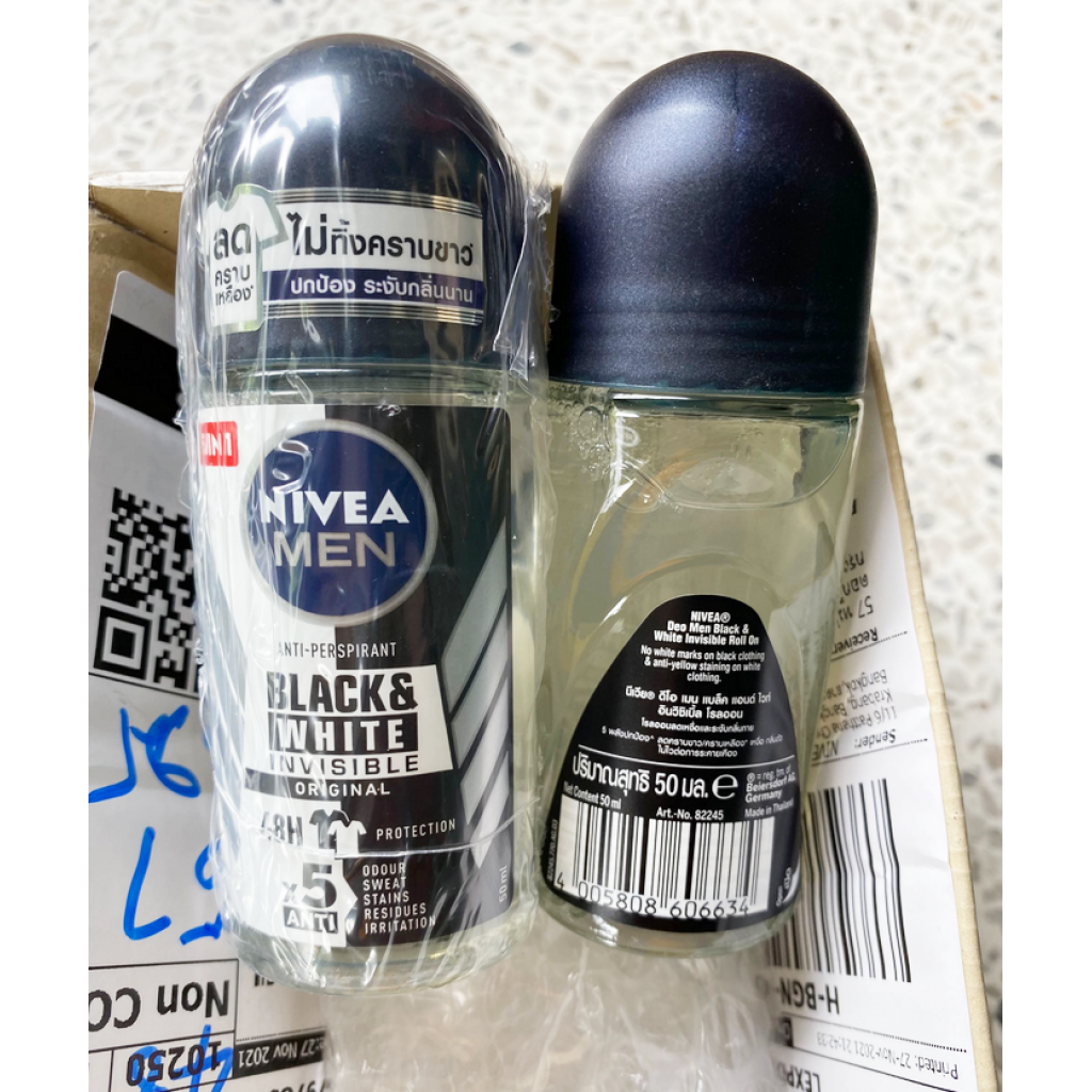 Nivea For Men Rollon Black and White 50ml. Double Pack