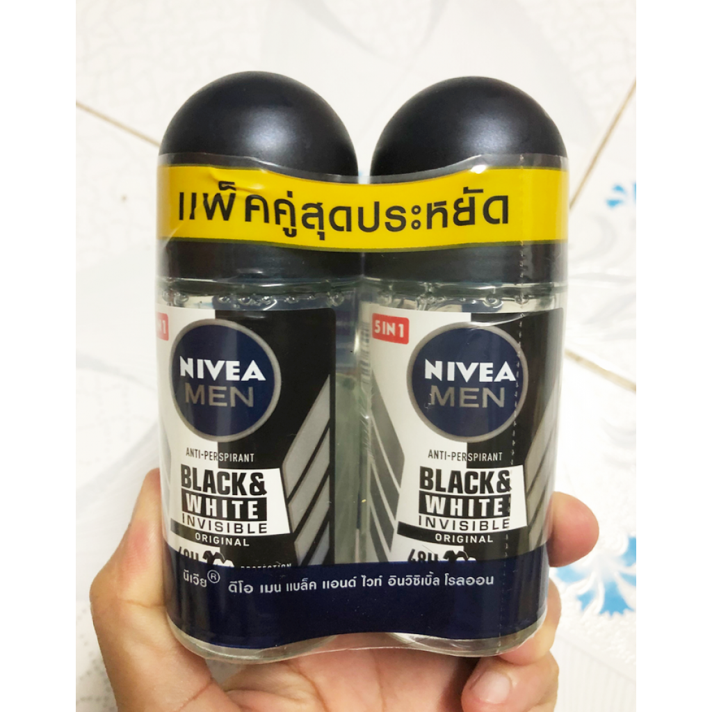 Nivea For Men Rollon Black and White 50ml. Double Pack