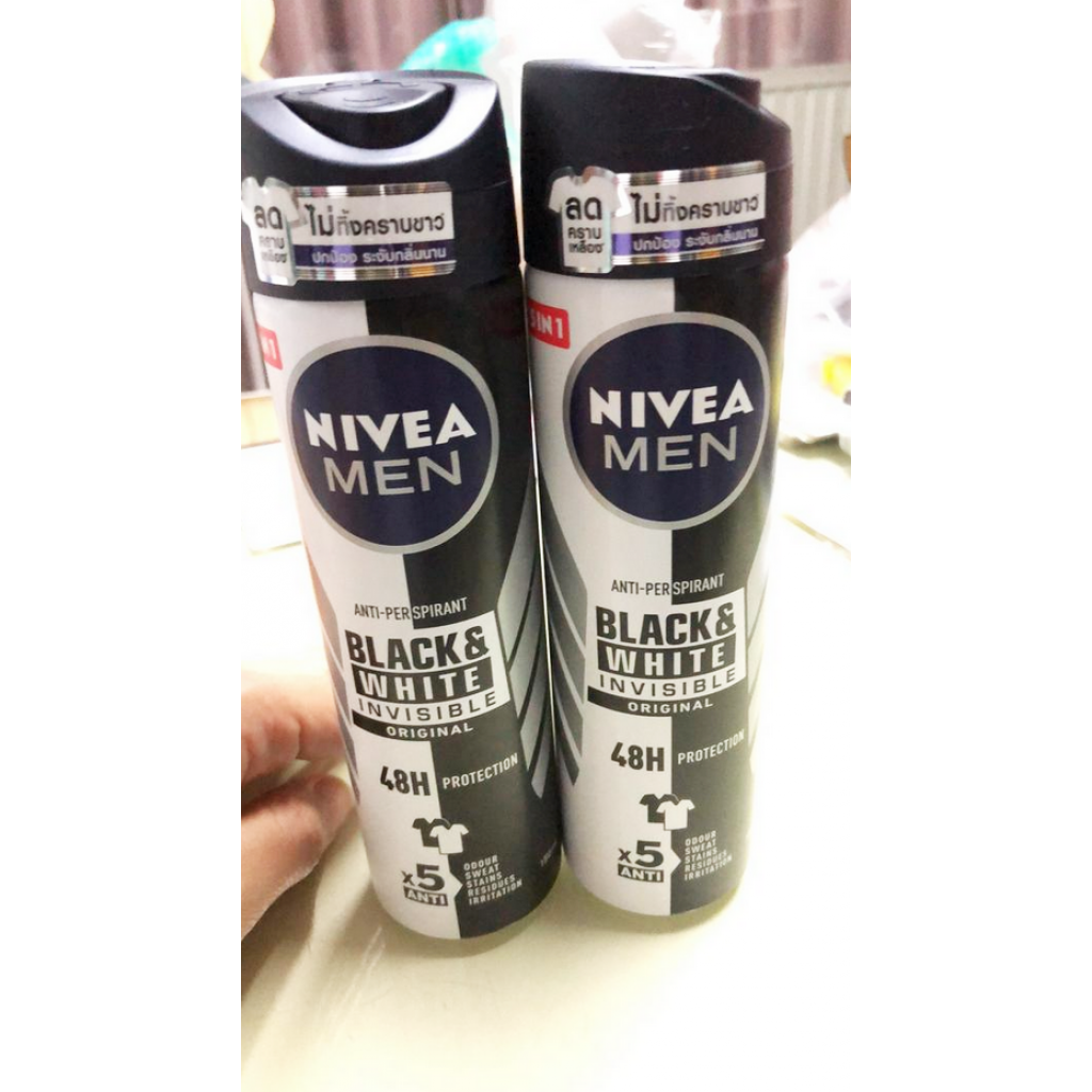 Nivea Men Black and White Invisible Spray 150ml. Pack 2