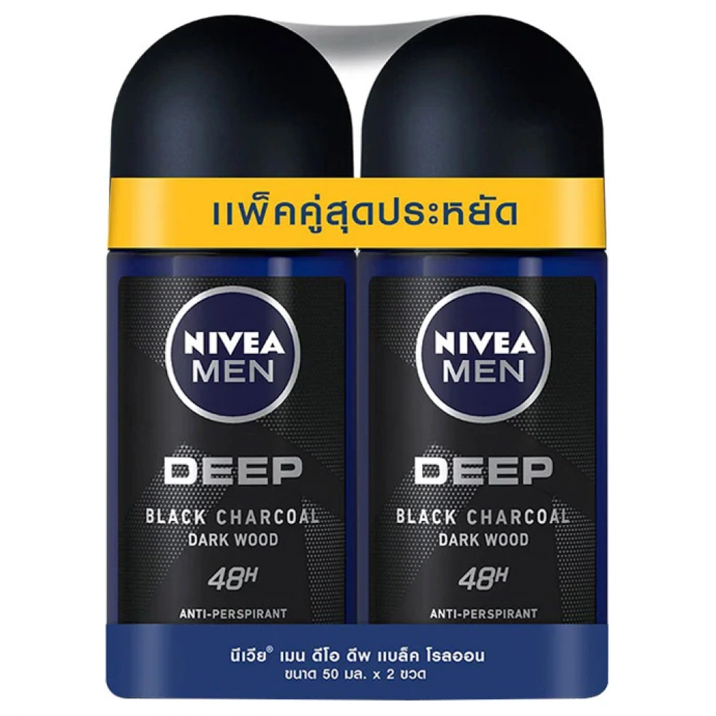 Nivea Men Deep Roll On 50ml. Pack 2