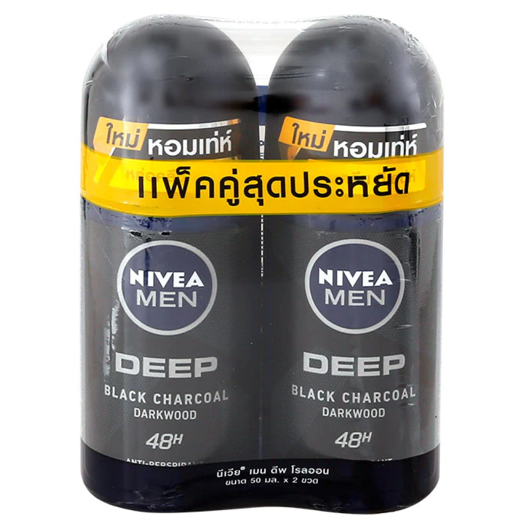 Nivea Men Deep Roll On 50ml. Pack 2