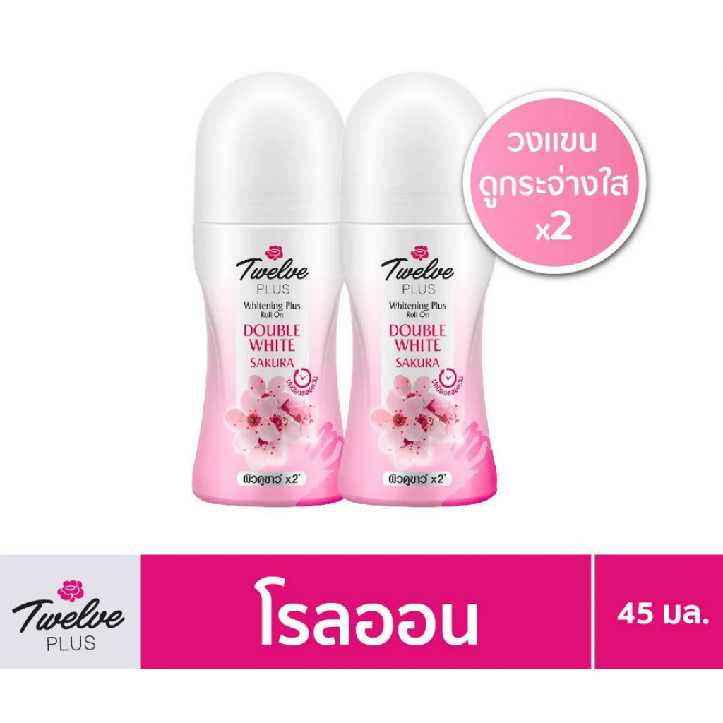 Twelve Plus Whitening Plus Roll On Double White Pink 45ml