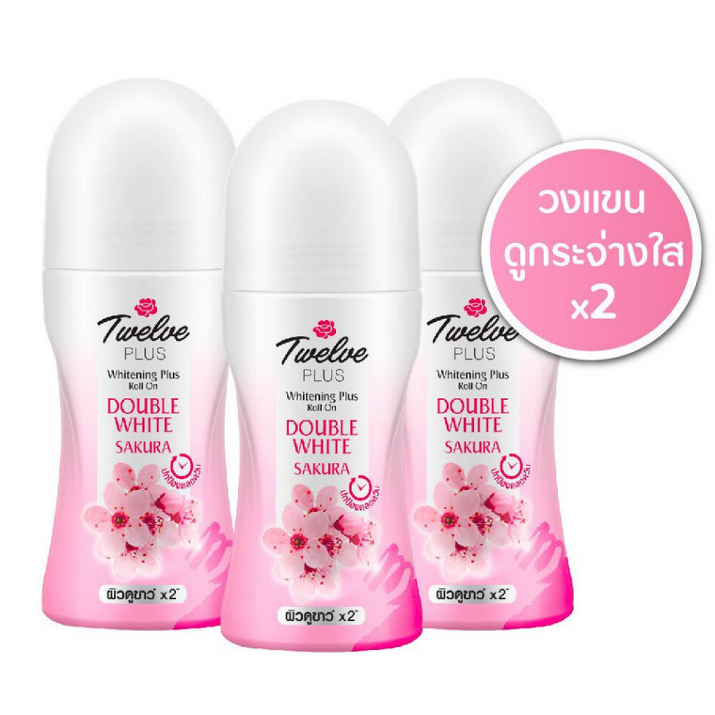 Twelve Plus Whitening Plus Roll On Double White Pink 45ml