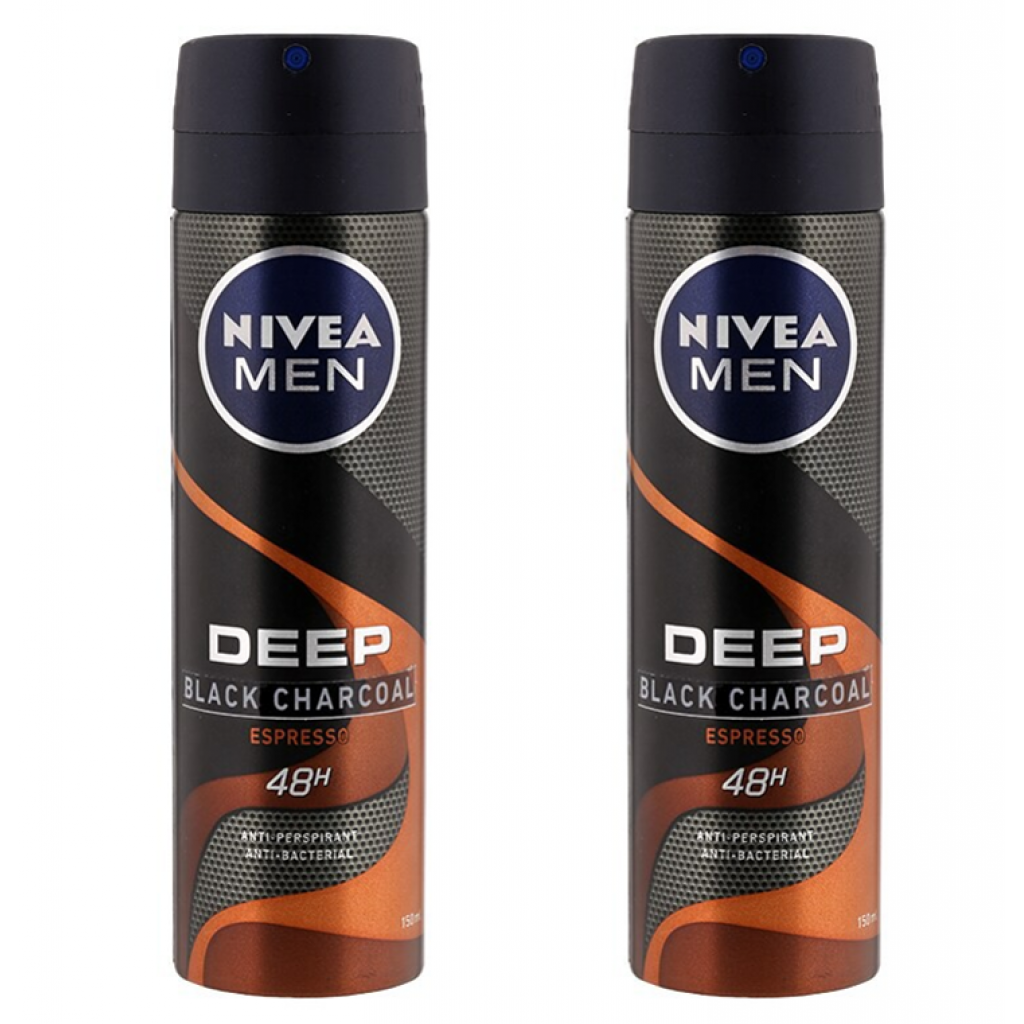 Nivea Men Spray Deep Black Charcoal Brown 150ml.