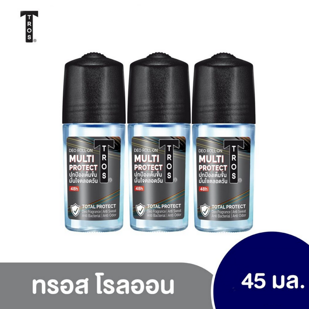 Tros Deodorant Rollon Extra Dry Black 45ml.