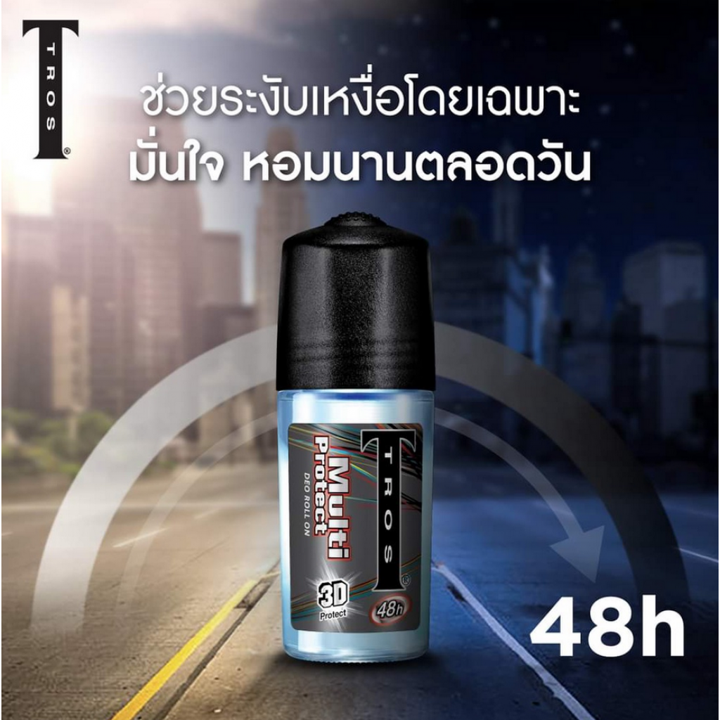 Tros Deodorant Rollon Extra Dry Black 45ml.