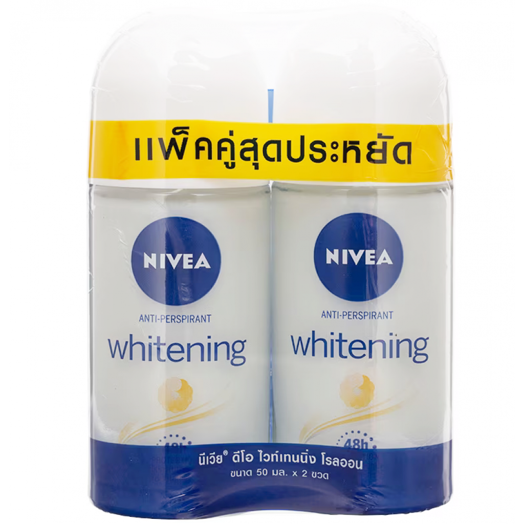 Nivea Deo Whitening Roll On 50ml. Pack 2