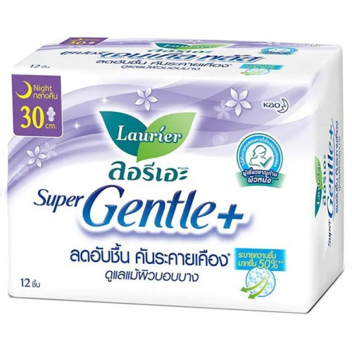 Laurier Sanitary Super Gentle Plus Night Wings 30cm. 12pcs.