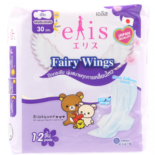 Elis Fairy Wings Sanitary Napkin Night 30cm. 12pcs.