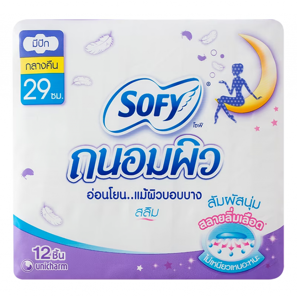 Sofy Tanompew Sanitary Slim Wing Night 29cm. 12pcs.