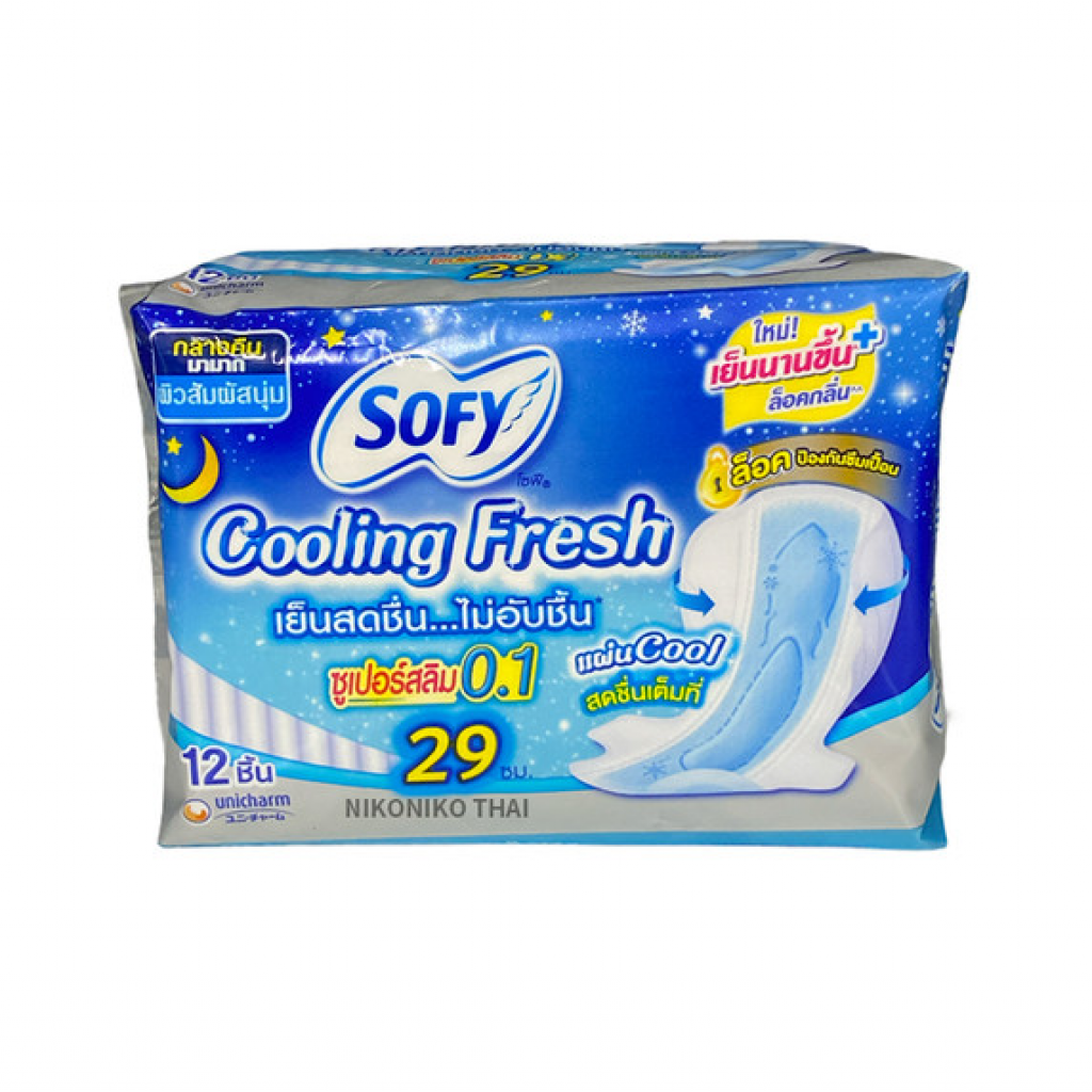 Sofy Cooling Fresh Sanitary Napkin Night Super Slim 0.1 Wing 29cm 12pcs