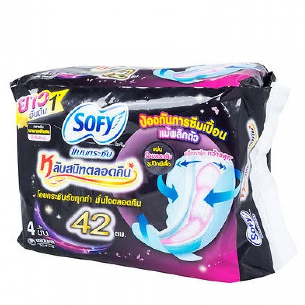 Sofy Body Fit Sanitary Napkin Night Slim Wings 42 cm 4 pcs