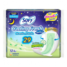 Sofy Cooling Fresh Natural Sanitary Napkin Night Wing 29cm