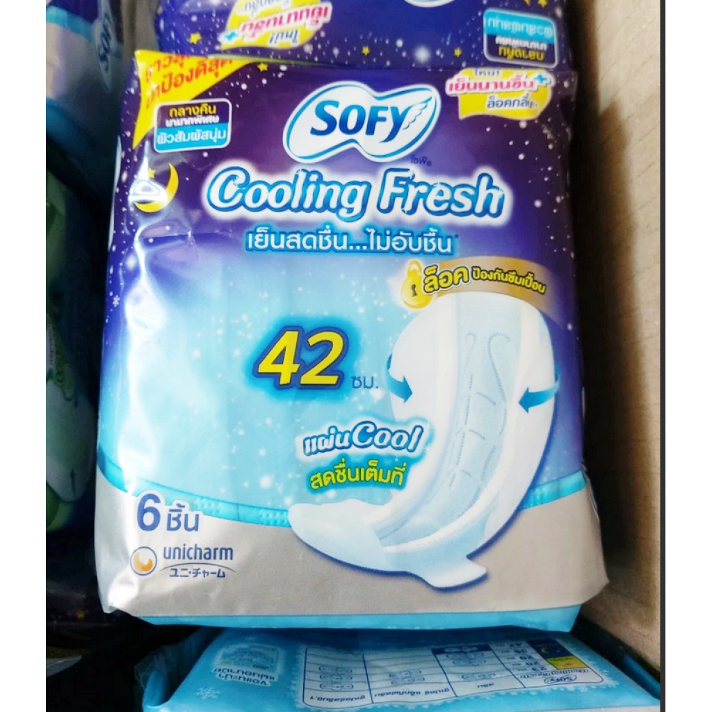 Sofy Cooling Fresh Night Slim Wing 42cm. 6pcs.