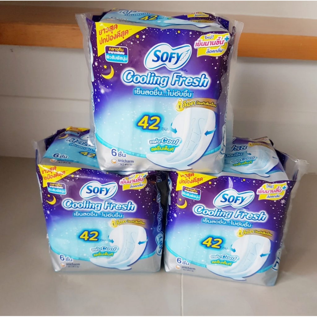 Sofy Cooling Fresh Night Slim Wing 42cm. 6pcs.