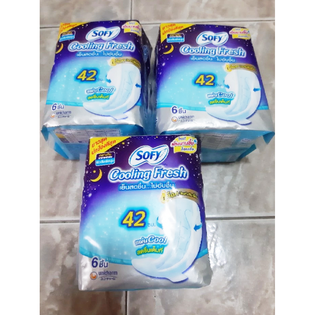 Sofy Cooling Fresh Night Slim Wing 42cm. 6pcs.