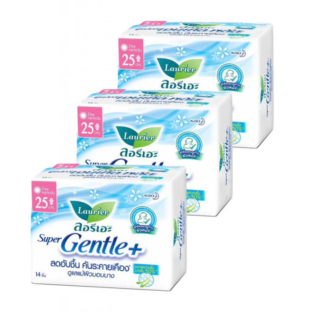 Laurier Sanitary Super Gentle Plus Wings 25cm. 14pcs.