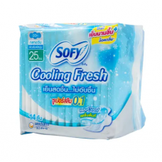 Sofy Cooling Fresh Sanitary Super Slim 0.1 Wing 25cm. 14pcs.