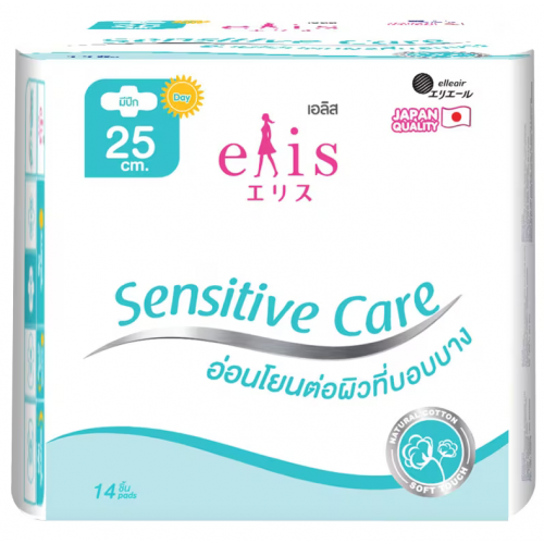 Elis Sensitive Care Sanitary Napkin Day Slim Wings 25cm