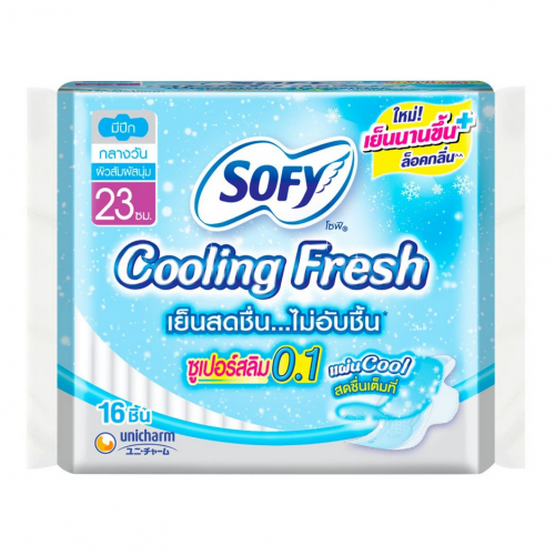 Sofy Cooling Fresh Sanitary Super Slim 0.1 Wing 23cm. 16pcs.