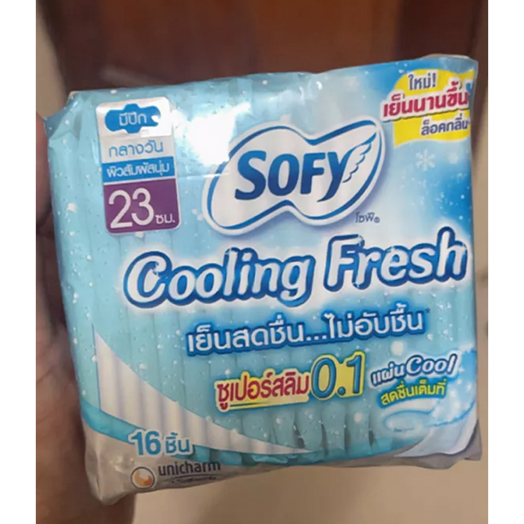 Sofy Cooling Fresh Sanitary Super Slim 0.1 Wing 23cm. 16pcs.